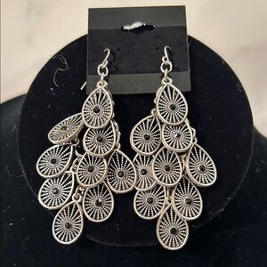 Elegant Silver Chandelier Earrings